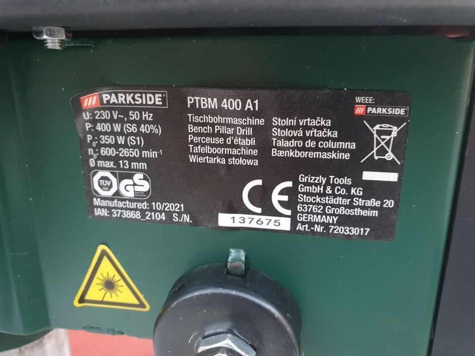 PARKSIDE Wiertarka stołowa PTBM 400 A1