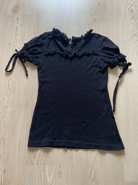 Czarna bluzka t-shirt z siateczki S