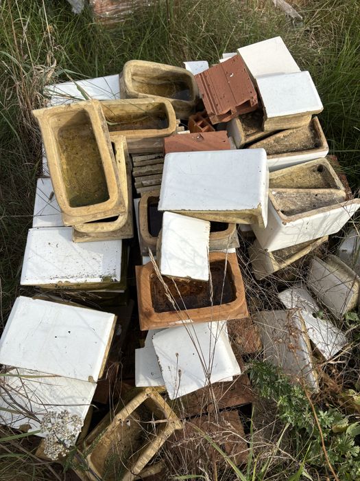 Kafle z pieca kaflowego płytki Siemiatycze wypalane białe