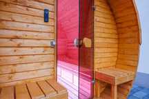 Sauna ogrodowa z piecem Harvia