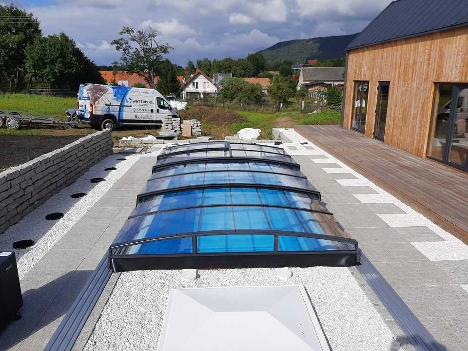 Zadaszenie basenowe ARIEL 4,25x8,50m , Poliwęglan lity, Modny design