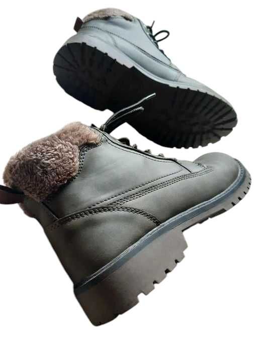 Nowe damskie buty trapery botki 37 khaki z futerkiem BonPrix