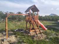 Drewniany domek/ plac zabaw dla dzieci