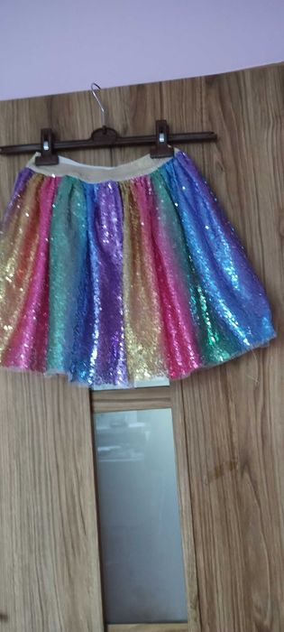 Piękna, tęczowa spódniczka dla dziewczynki 110/116