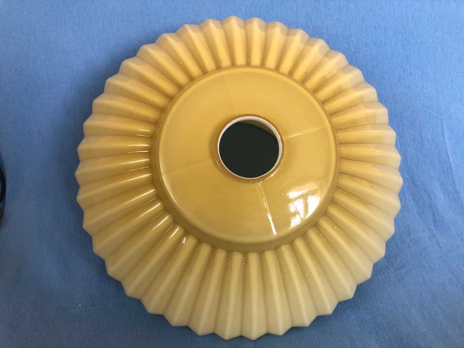 Stara lampa żyrandol art deco ryflowany klosz szkło dwuwarstwowe