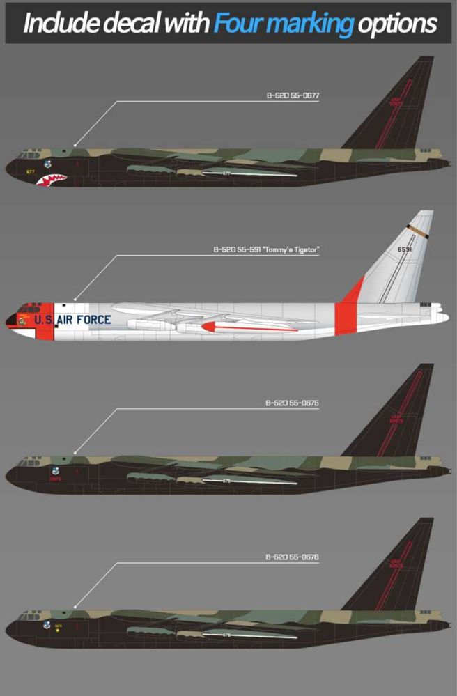 Academy 12632 Model plastikowy samolot B-52D Stratofortress 1/144