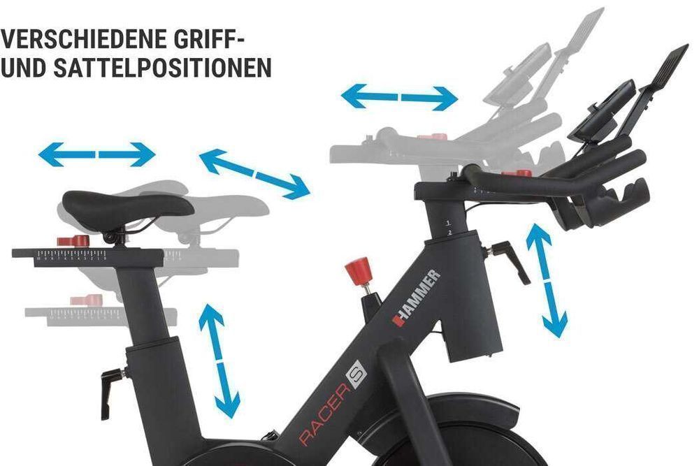 Rower spinningowy magnetyczny HAMMER RACE S  Wirtualne trasy Kinomap