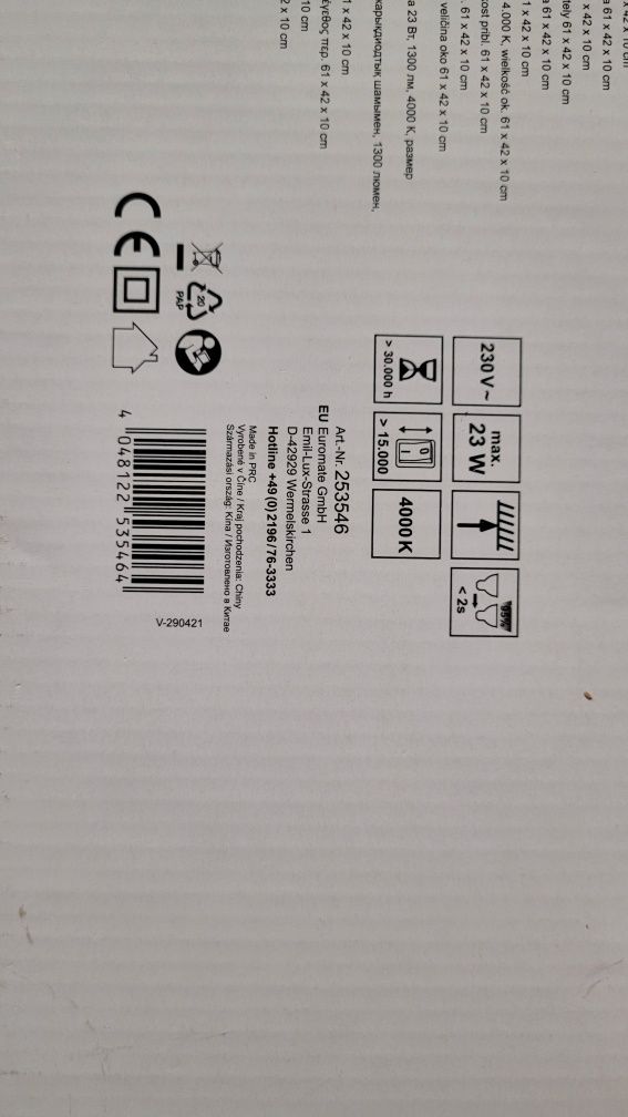 Plafon LED koła 23W 1300Im 4000K 61x42x10 cm