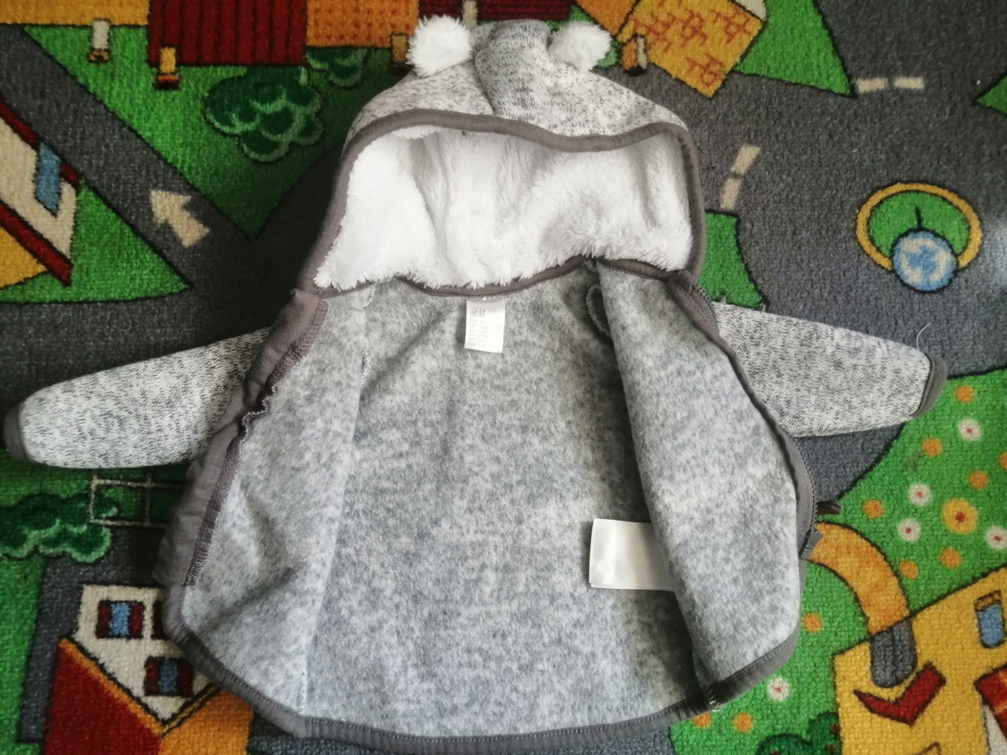 Bluza ciepła niemowlęca z uszami hm h&m Rozmiar 56