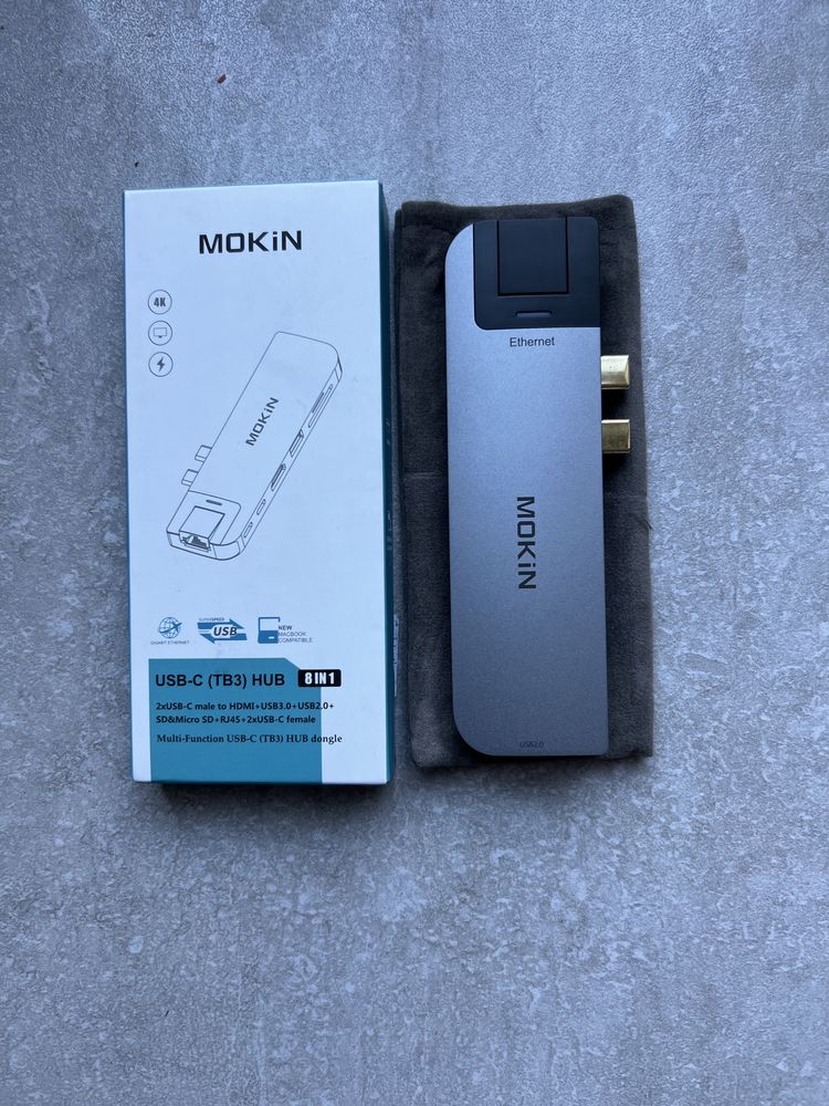 Adapter MOKIN USB-C HUB 8 W 1 DO Macbooka PRO, AIR