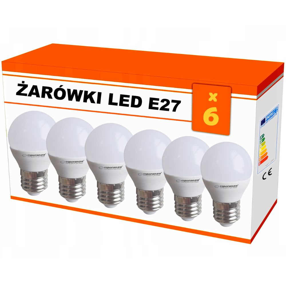 6x Żarówka LED G45 E27 5W AC230V ciepły biały - zestaw 6 sztuk