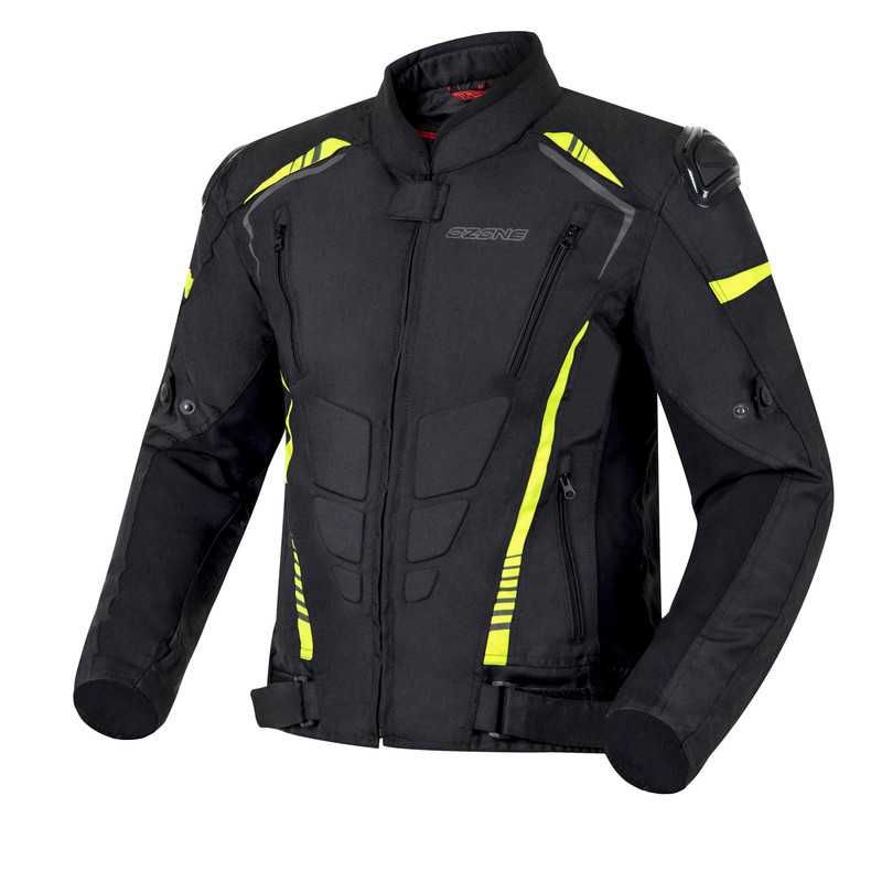 Kurtka Motocyklowa Tekstylna Ozone Pulse Black/Fluo Yellow M