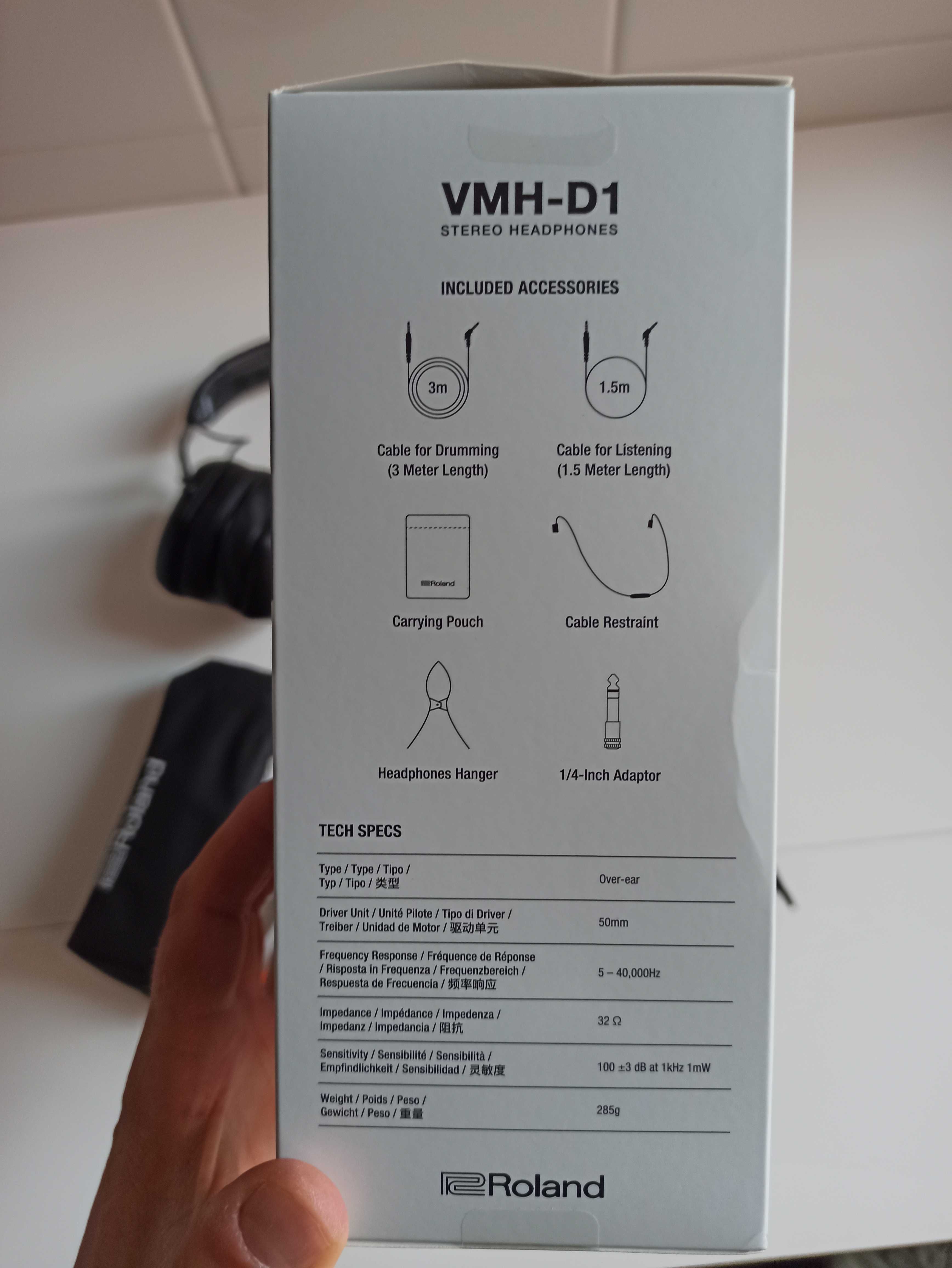 Roland VMH-D1 Headphones / Fones de ouvido, Novo. Bateria / V Drums DJ