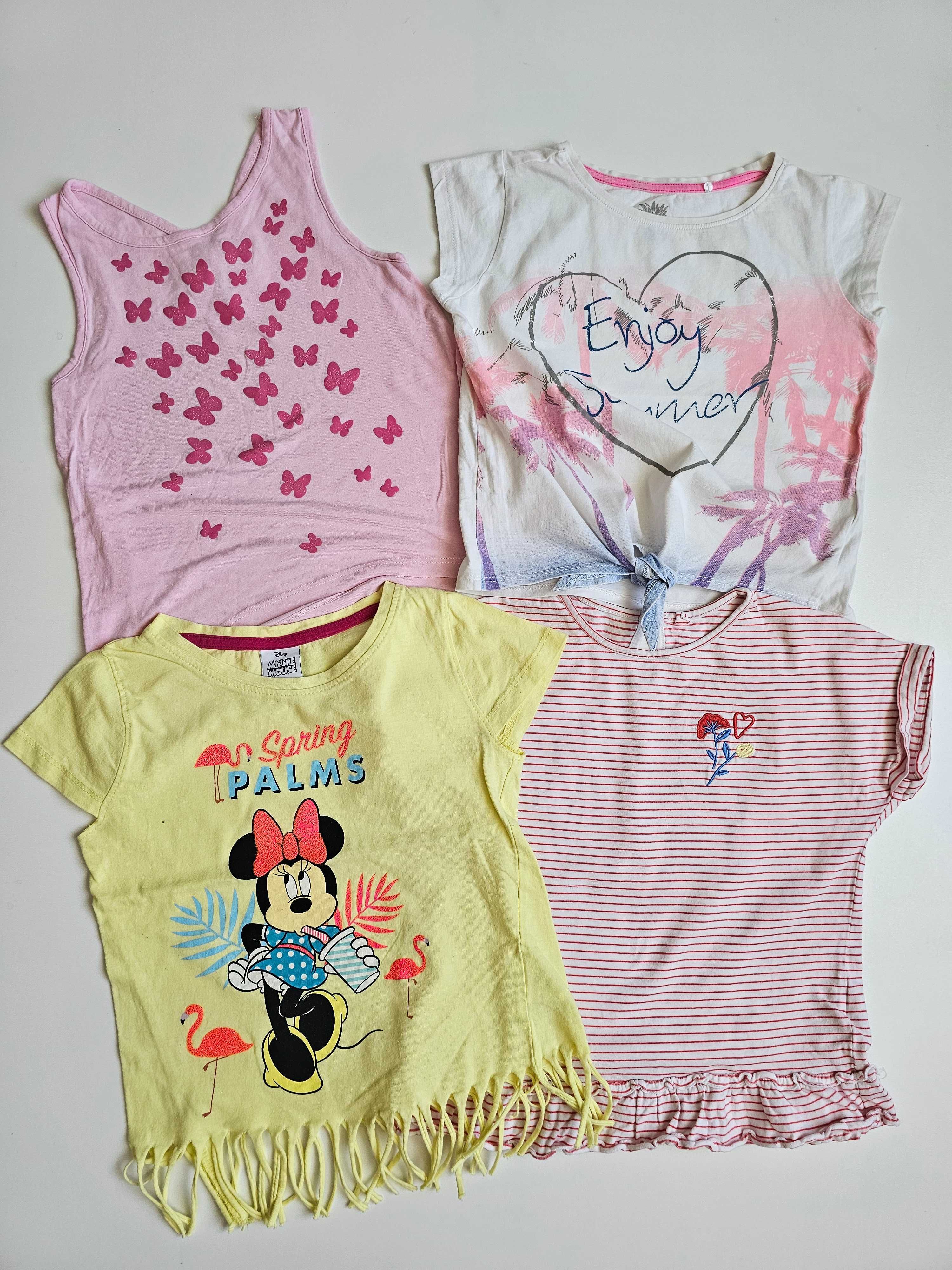 Promocja! 4 tshitrty brokatowe motyle, Minnie, palmy i kwiatki roz.116