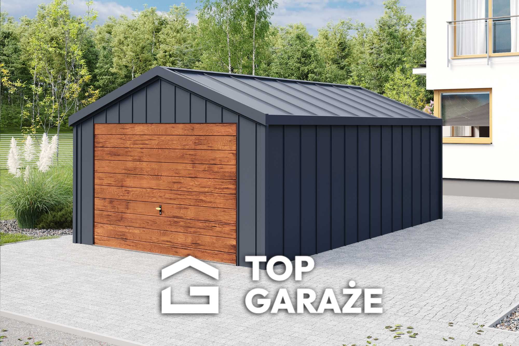 Garaż blaszany na rąbek / 4m szer. 6m dł Dwuspadowy / Garaże