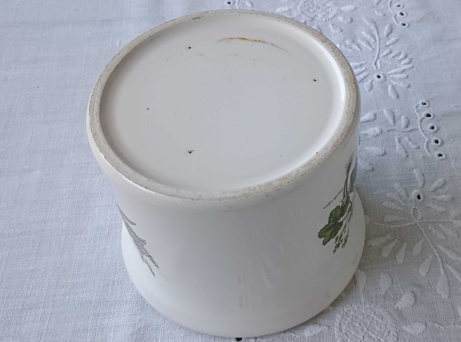 Ceramiczna doniczka 17 cm, temat: botanika, zioła