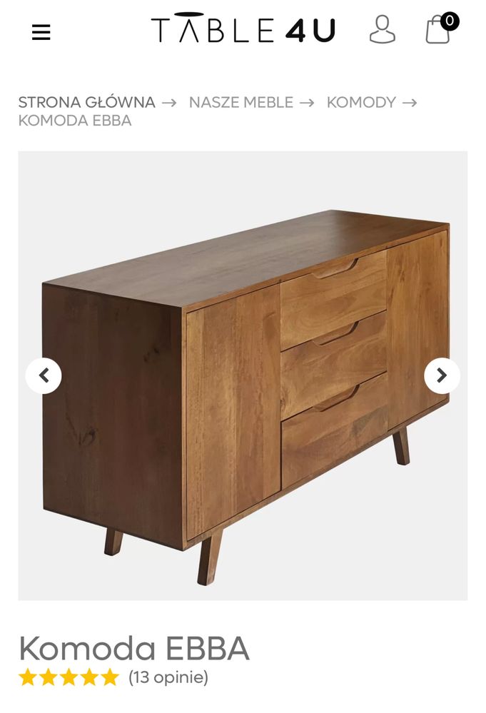 Komoda EBBA — bursztyn, Table4U