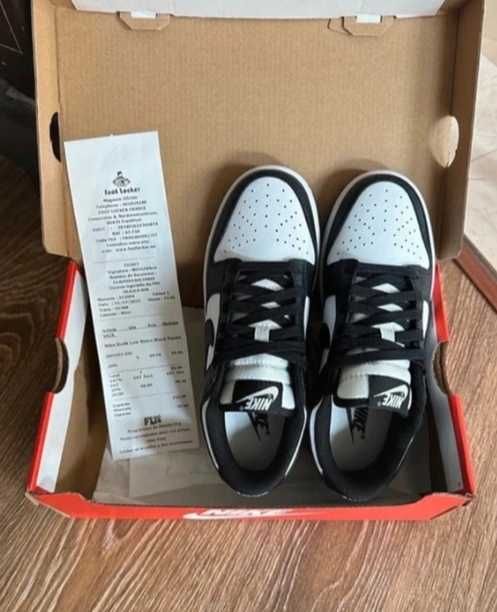 nike dunk biack low whute panda 44