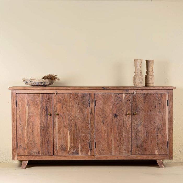 komoda Krish szafka RTV kredens drewno mango rzeźbiona rustrykalna