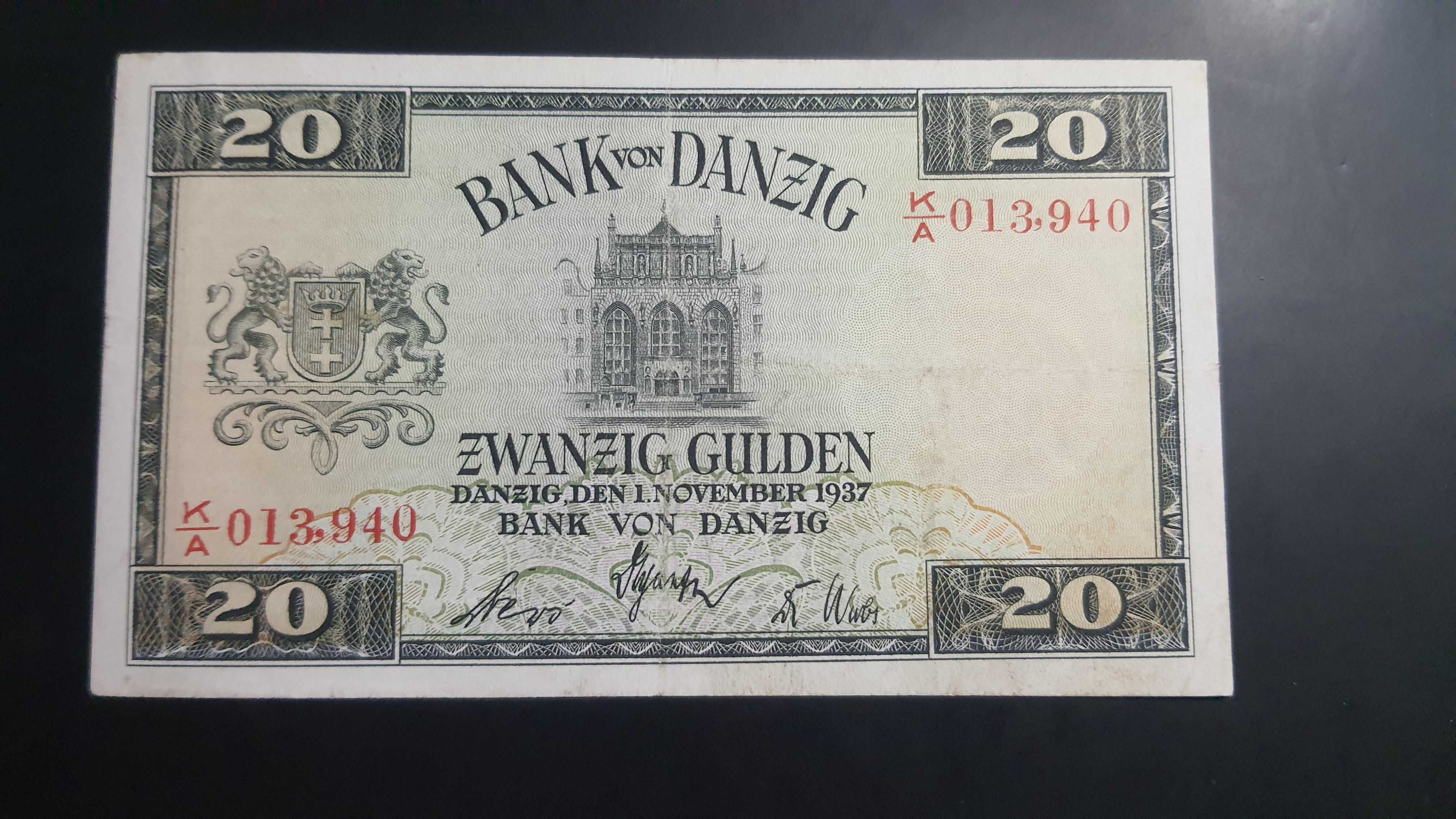 RARYTAS !!! WMG 20 GULDEN 1937 !!!