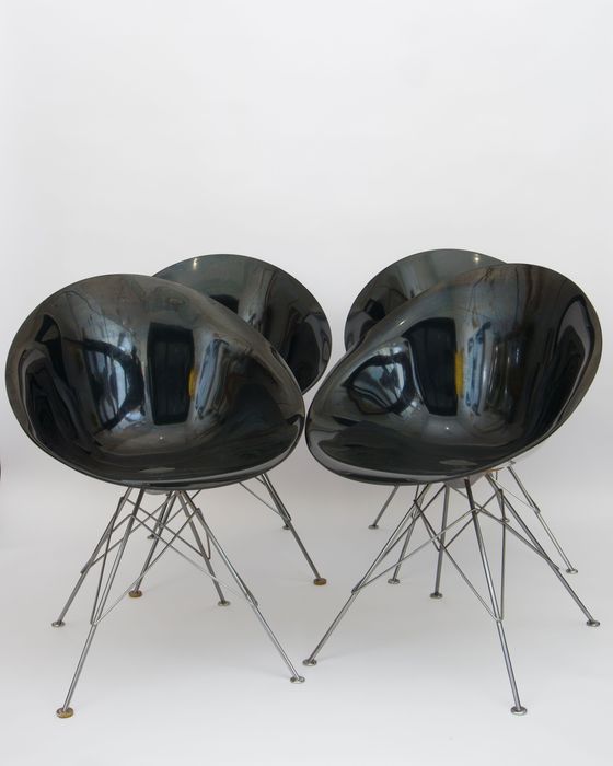 Cztery krzesła vintage EROS Kartell Philippe Starck