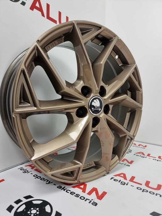Nowe alufelgi SKODA 18" 5x112 KaroQ KodiaQ Octavia SuperB - Złoty