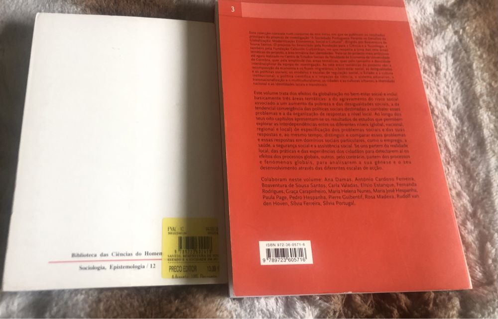 4 livros da área de sociologia (2 sociologia/politica/ 1 inves e 1 fut