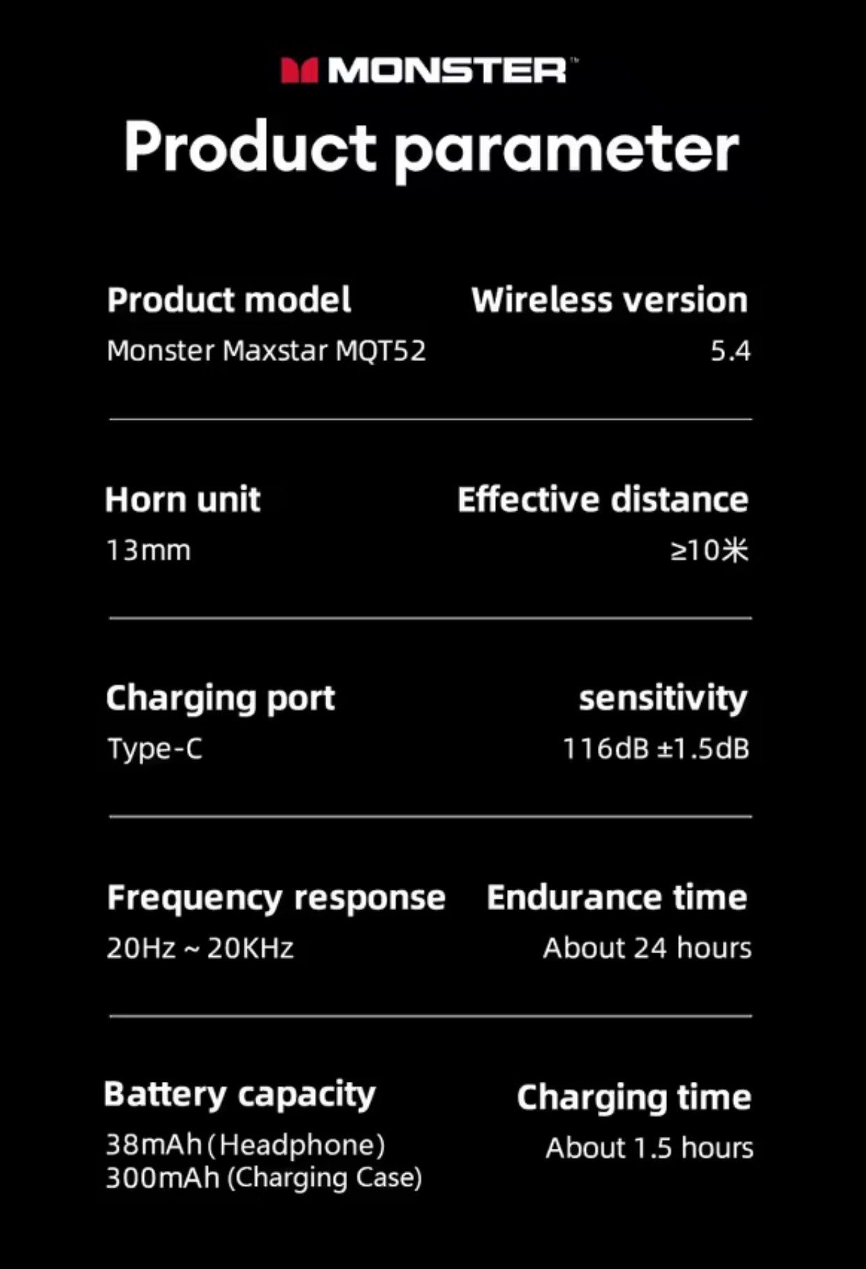 Monster MaxStar MQT52 MegaBas[Czarne]
