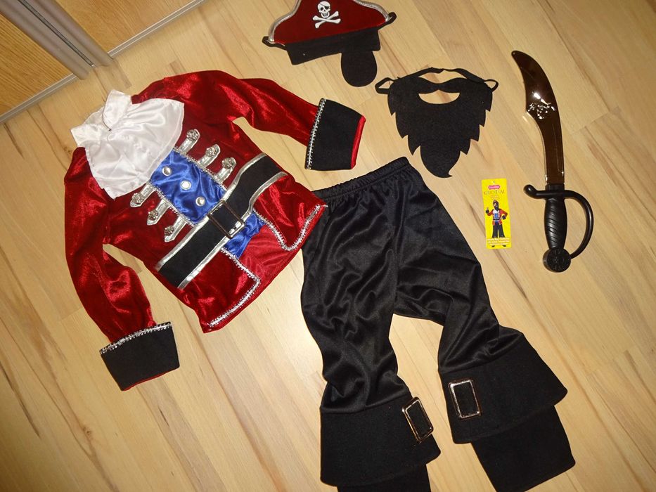 CARNIVAL kostium przebranie Pirata na bal + szabla / miecz 3-4 lata