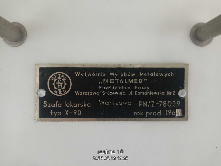 Stara szafa lekarska typ X-90 METALMED zabytek / antyk / PRL