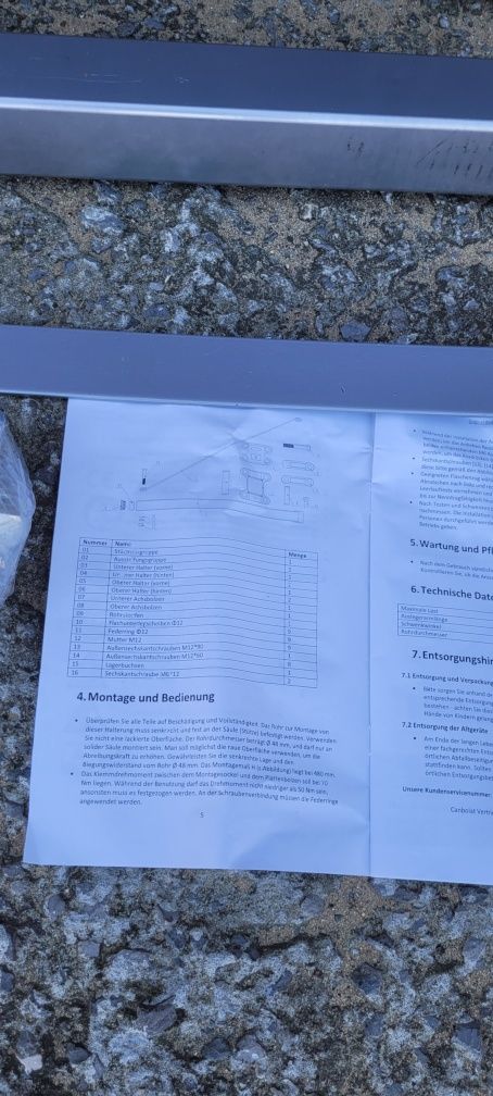 ramię obrotowe AREBOS do wciągarki linowej