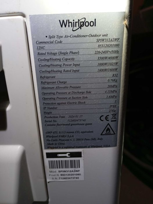Instalação e venda Ar Condicionado whirlpool 12000  INVERTER