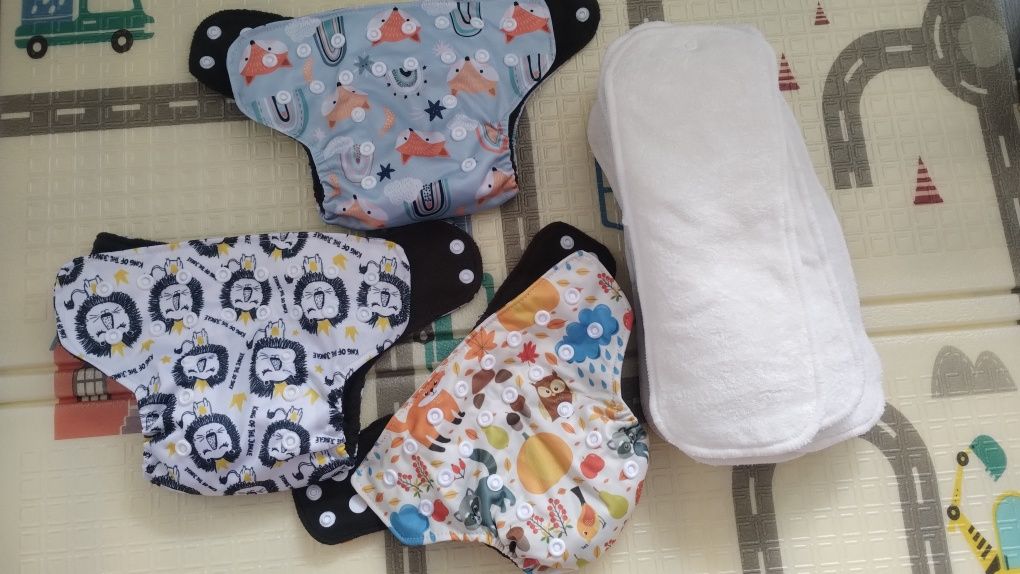 Комплект многоразовых памперсов из 9 штук для новорожденных