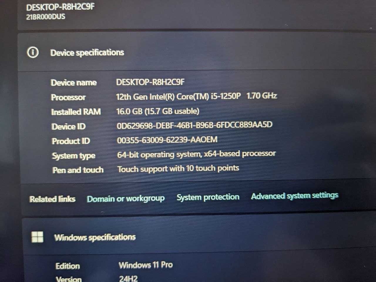 Lenovo thinkpad t14s gen 3 touch I5-1250p 16/256