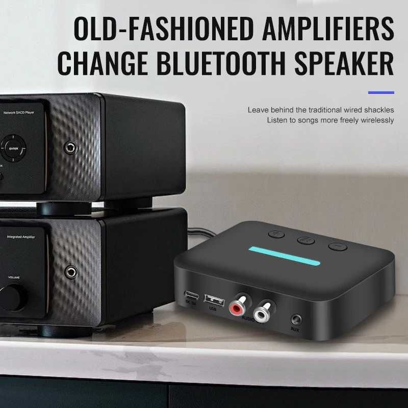 Bluetooth 5.3 Audio Odbiornik T88 - AUX RCA USB MP3 HIFI Bezprzewodowy