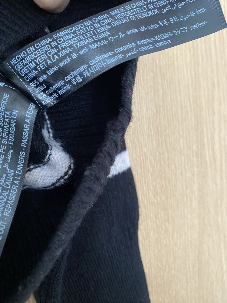 Czarny beżowy sweter wełniany kaszmirowy polo massimo dutti r S M