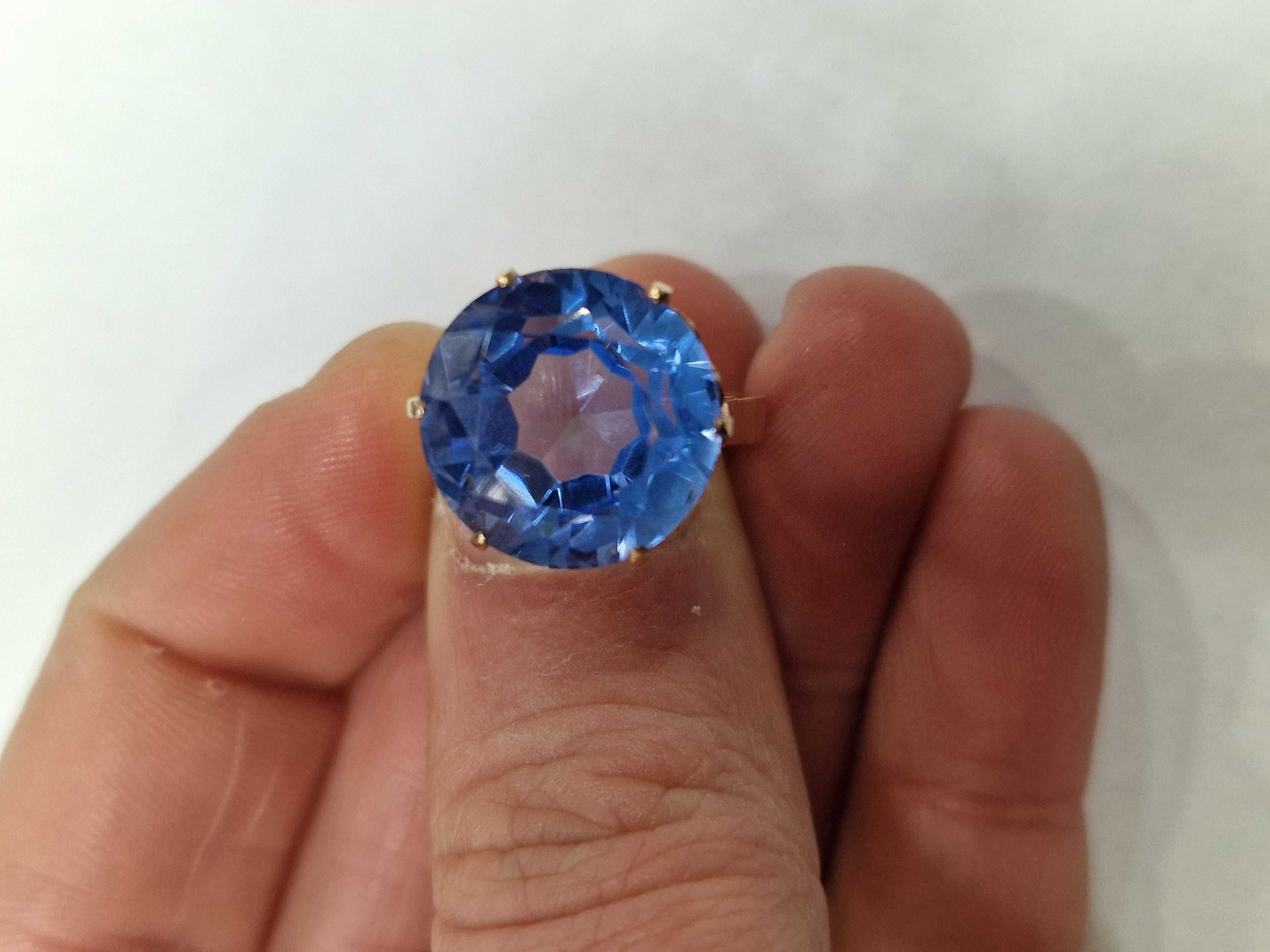 WARMET! Złoty pierścionek/ 585/ 6.26 gram/ R14/ Kwarc 10.67 CT/ wycena