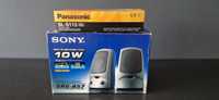 Leitor cd's portátil Panasonic+Colunas Sony+ Coluna suporte 120 cds