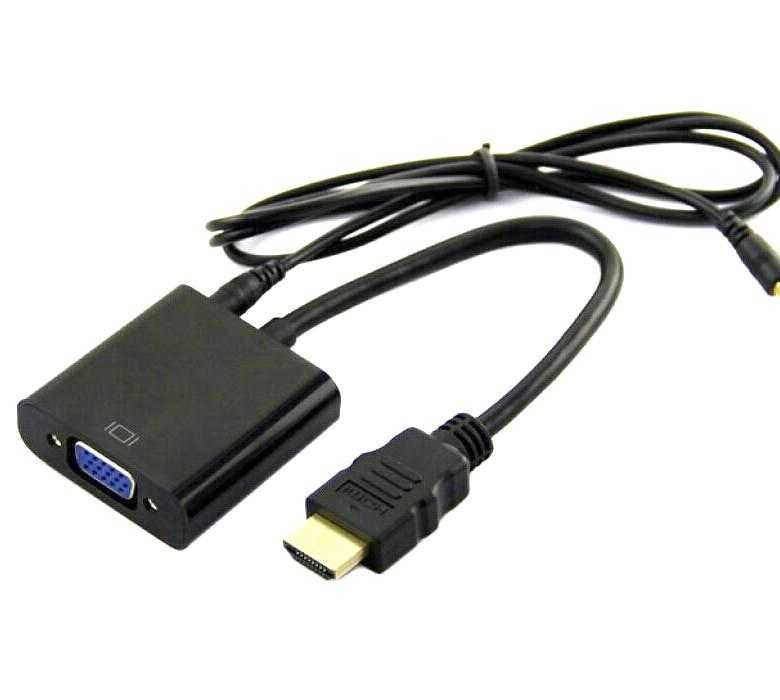 Переходник HDMI на VGA 1080p преобразователь с аудио и доп питанием