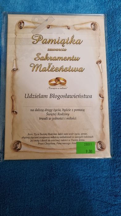 Pamiątka zawarcia Sakramentu Małżeństwa