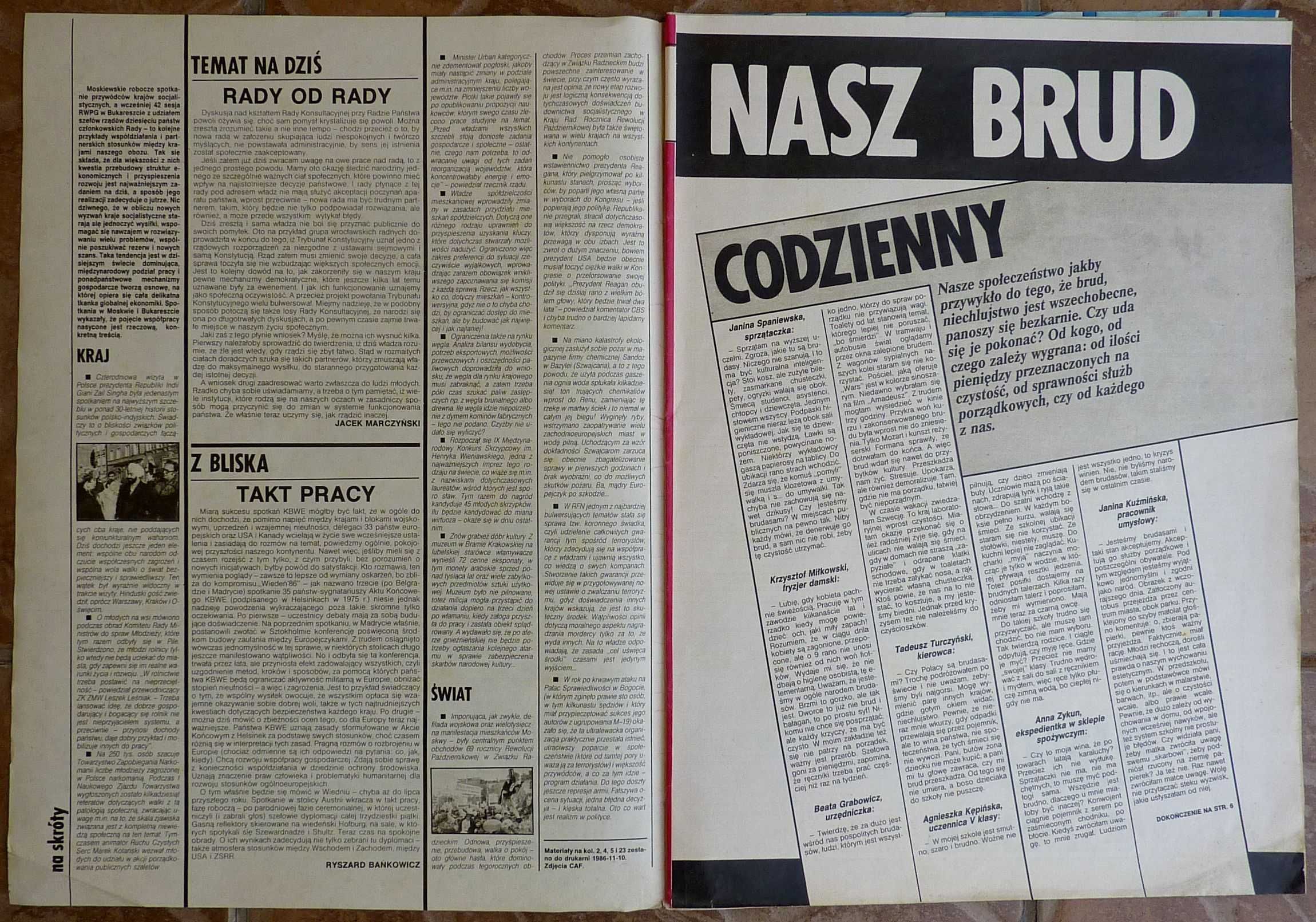RAZEM tygodnik nr 46/1986 - wywiad - ROMAN BOROWSKI