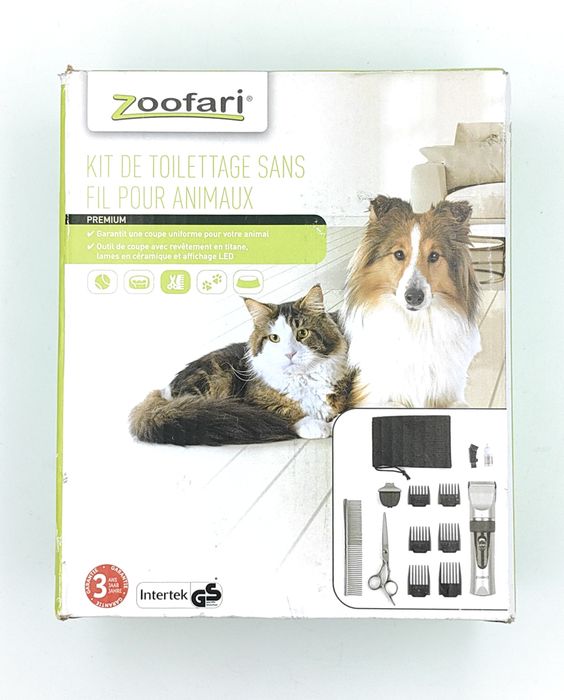 Bezprzewodowa maszynka do strzyżenia zwierząt ZOOFARI® zestaw 14 el.