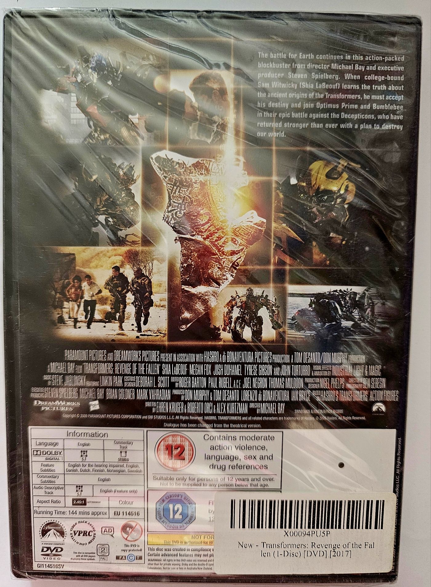 Transformers Revenge of the Fallen dvd NOWY EN
