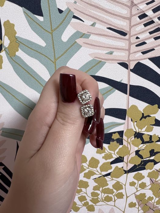 Сережки пусеты серебро 925 на закрутках