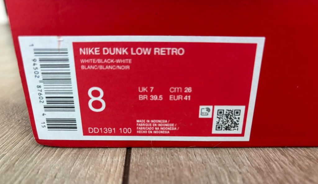 Buty trampki Nike Dunk Low Retro Panda 41 skóra gwarancja paragon