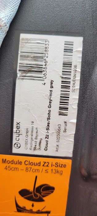 Bezwypadkowy CYBEX Platinum Cloud Z2 I-size