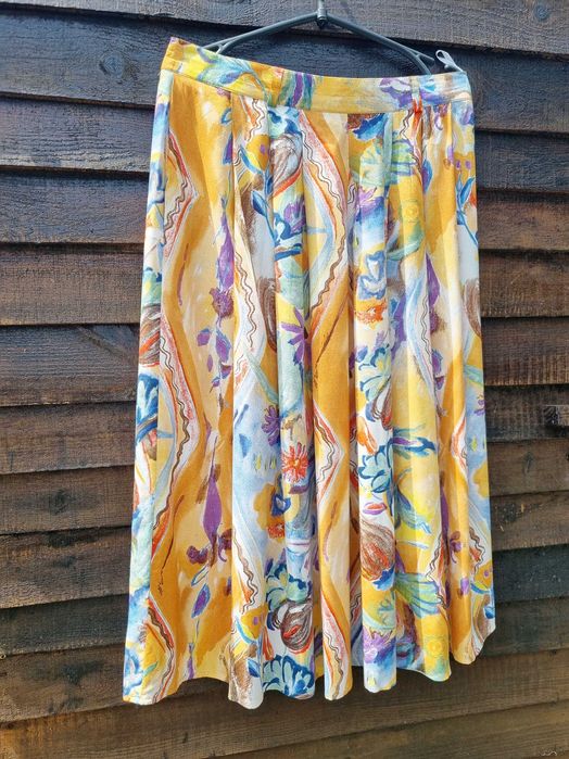 Юбка винтажная вискозная плиссе батал