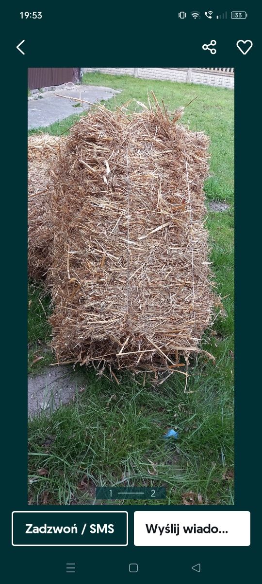 Sprzedam słomę w kostkach