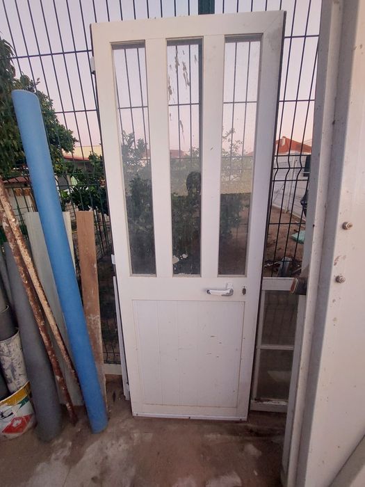 Porta de aluminio + janela fixa