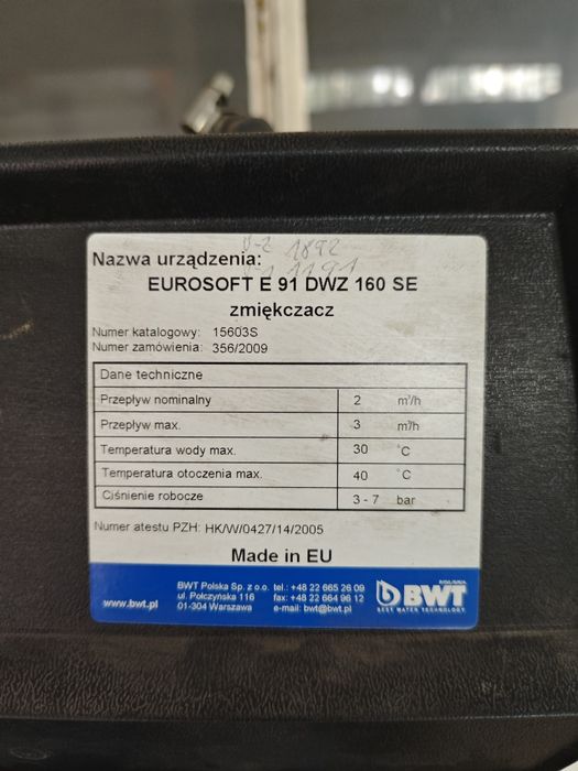 Stacja uzdatniania wody Eurosoft dwz 160 zmiekczacz